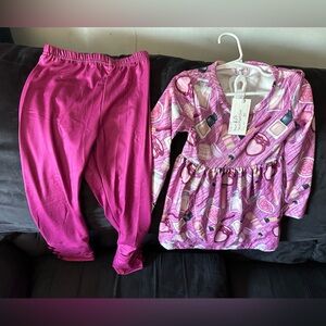 Charming Pink Makeup Print Kids matching Set